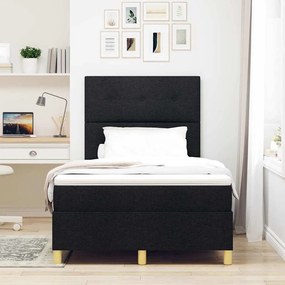 vidaXL Κρεβάτι με ελατήρια με στρώμα Μαύρο 120 x 200 cm ύφασμα