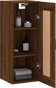 vidaXL Ντουλάπι Τοίχου Καφέ Δρυς 34,5 x 34 x 90 εκ. από Επεξεργ. Ξύλο