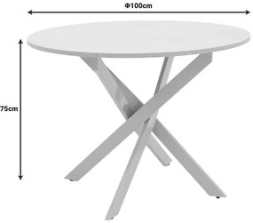 Τραπέζι Dammero γκρι μέταλλο Φ100x75εκ 100x100x75 εκ.