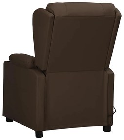 vidaXL Πολυθρόνα Μασάζ Ανακλινόμενη Καφέ Συνθετικό Δέρμα