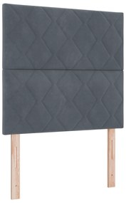 vidaXL Κρεβάτι Box Spring με Στρώμα  Σκούρο Γκρι 90x200 εκ. Βελούδο