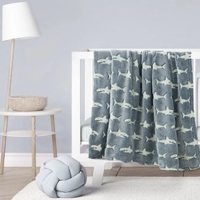 Φωσφοριζέ Κουβέρτα Fleece Αγκαλιάς (80x110) Kocoon Baby Sharky