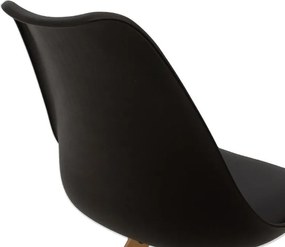 Καρέκλα Caron PP μαύρο-φυσικό πόδι 48x55x80 εκ.