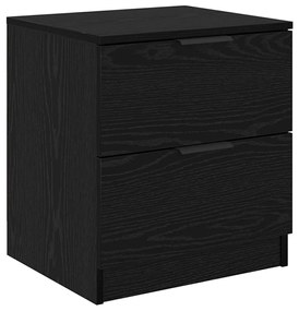 vidaXL Κομοδίνο 2 pcs Μαύρη δρυς 45 x 39 x 50 εκ. Επεξεργασμένο ξύλο