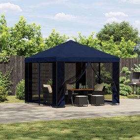 vidaXL Κιόσκι 3 x 3 m Μπλε Πολυεστέρας και Χάλυβας 190 gsm