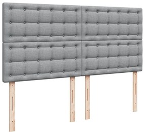 Κρεβάτι Boxspring με Στρώμα Ανοιχτό Γκρι 180x200 εκ. Υφασμάτινο - Γκρι