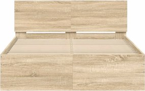 vidaXL Πλαίσιο Κρεβατιού με Κεφαλάρι Sonoma δρυς 120x200 εκ.