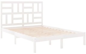 vidaXL Πλαίσιο Κρεβατιού Λευκό 120x190 εκ. Μασίφ Ξύλο Small Double