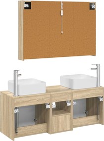 vidaXL Σετ Ντουλαπιών Μπάνιου 4 pcs Sonoma Δρυς Επεξεργασμένο Ξύλο