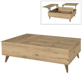 Megapap Τραπεζάκι Σαλονιού Roy Με Σερβιτόρο Sepet Oak 121x69x40εκ.