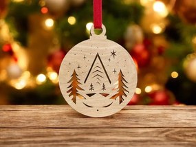 Intra απο ξύλο plywood 3mm-4mm πάχος – Χριστουγεννιάτικο δέντρο μπιχλιμπίδι 20x25 cm INTRAVECTRY-MY545283