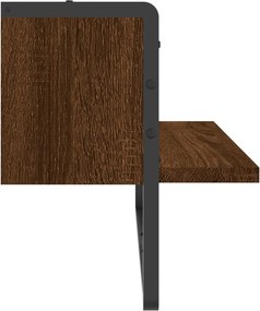 vidaXL Ράφι Τοίχου με Μπάρα Καφέ Δρυς 65x25x30 εκ.