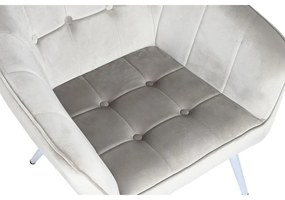 Κάθισμα Home ESPRIT Γκρι Κρεμ Χρυσό Ασημί πολυεστέρας Μέταλλο 74 x 74 x 90 cm 74 x 67 x 90 cm