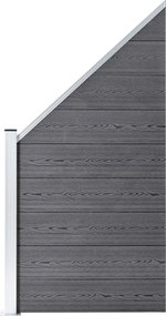 vidaXL Πάνελ Περίφραξης 6 Τετράγωνα + 1 Κεκλιμένο Γκρι 1138x186 εκ WPC
