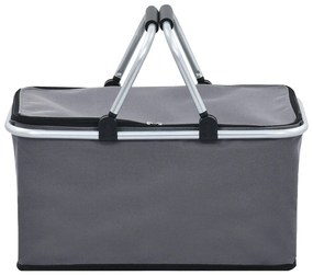vidaXL Τσάντα Ισοθερμική Πτυσσόμενη Γκρι 46x27x23 εκ. Αλουμινίου