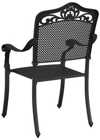 vidaXL Καρέκλα Κήπου 2 pcs Μαύρο 55 x 56.5 x 91εκ Αλουμίνιο