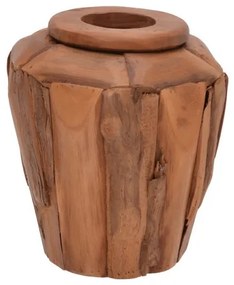 Διακοσμητικό βάζο Archean Pakoworld teak ξύλο Φ30x30εκ 338-000014-338-000014-Καφέ 338-000014