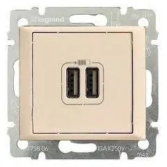 Διπλή πρίζα φόρτισης USB Valena LEGRAND-774170-Ivory/Κρεμ 774170