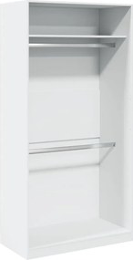 vidaXL Ντουλάπα Λευκή 100x50x200 εκ. από Επεξεργασμένο Ξύλο