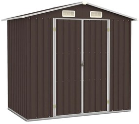 vidaXL Αποθήκη Κήπου Καφέ 205 x 129 x 183 εκ. από Γαλβανισμένο Ατσάλι