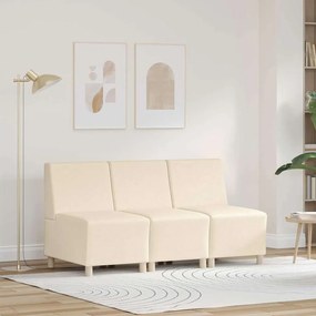 vidaXL Μοναδικός Καναπές χωρίς Χερούλια 3 pcs Κρεμ 55 x 74 x 82 εκ.