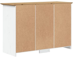 vidaXL Ντουλάπι BODO Λευκό/Καφέ 115,5x44x80 εκ. από Μασίφ Ξύλο Πεύκου