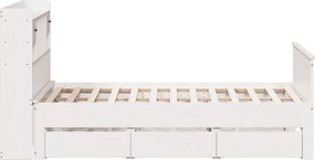 vidaXL Κρεβάτι Βιβλιοθήκη Χωρίς Στρώμα 140x200 εκ Μασίφ Ξύλο Πεύκο