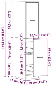 ΣΥΡΤΑΡΙΕΡΑ ΓΕΝΙΚΗΣ ΧΡΗΣΗΣ ΓΥΑΛ. ΛΕΥΚΟ 30X41X144,5 ΕΠΕΞ. ΞΥΛΟ 855529