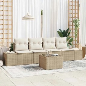 vidaXL Σετ Καναπέ Κήπου με μαξιλάρι 5 pcs Μπεζ, Κρέμα 55 x 55 x 37 εκ