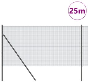 vidaXL Γκρι Σετ Πόλων Φράχτη με Επικάλυψη PVC 2 Τεμάχια Μέγεθος 25 x 1 μ.