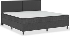 vidaXL Κρεβάτι Boxspring Σκούρο Γκρι 200 x 200 εκ. Υφασμάτινο