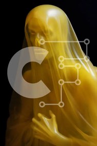 Intra Συλλεκτικό Ξύλινο Παζλ Plywood 4mm - Ημιδιαφανές κίτρινο πέπλο γλυπτό Σε Ξύλινο Κουτί - Διαστάσεις Puzzle: 10x10 cm – 25 κομμάτια