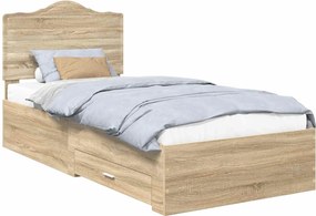 vidaXL Σκελετός Κρεβατιού Δρύς Sonoma 100 x 200 cm Επεξεργασμένο ξύλο