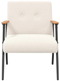 vidaXL Πολυθρόνα Κρεμ 59 x 75 x 78 εκ Κάλαθος ύφασμα με σγουρή υφή