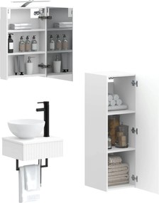 vidaXL Σετ Ντουλαπιών Μπάνιου 4 pcs Λευκό 40 x 10,5 x 60,5 εκ