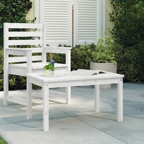 Τραπέζι Κήπου Λευκό 82,5 x 50,5 x 45 εκ. από Μασίφ Ξύλο Πεύκου