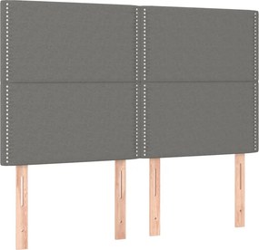 vidaXL Κρεβάτι Boxspring με Στρώμα Σκούρο Γκρι 140x200 εκ Υφασμάτινο