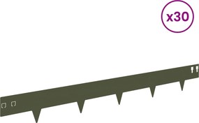 vidaXL Περίγραμμα γκαζόν 30 τμχ. 100 x 12 cm Steel Λαδί