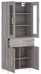 vidaXL Ντουλάπι Γκρι Sonoma 69,5 x 34 x 180 εκ. Επεξεργασμένο Ξύλο