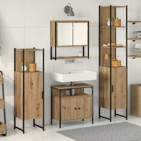 vidaXL σετ επίπλων μπάνιου 4 τεμαχίων  σε Artisan Oak