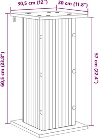 vidaXL Βάση φυτών Γκρι Sonoma 30,5 x 30 x 60,5 εκ Επεξεργασμένο Ξύλο