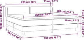 vidaXL Κρεβάτι Boxspring με Στρώμα Μαύρο 200x200 εκ. Υφασμάτινο