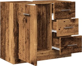 vidaXL Ντουλάπι Νιπτήρα Όψη Παλαιού Ξύλου 63x30x54 εκ. Επεξ. Ξύλο