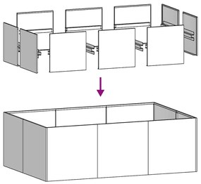 vidaXL Ζαρντινιέρα Λαδί 120x80x40 εκ. από Χάλυβα