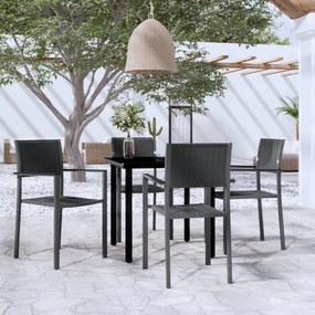 vidaXL Σετ Τραπεζαρίας Κήπου 5 Τεμαχίων Μαύρο