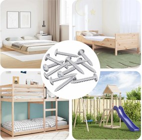 vidaXL Ξυλοβίδες 12 pcs Ασημί M4 x 25 mm Ατσάλι
