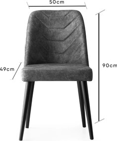 Καρέκλα 4τμχ Ανθρακί DALLAS 50x49x90