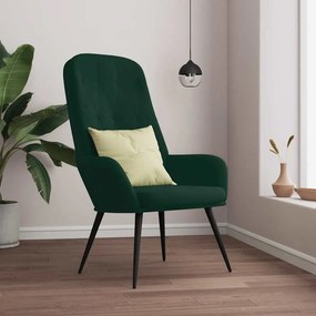 vidaXL Πολυθρόνα Relax Σκούρο Πράσινο Βελούδινη