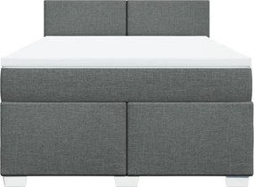 vidaXL Κρεβάτι Boxspring με Στρώμα Σκούρο Γκρι 160x200 εκ Υφασμάτινο