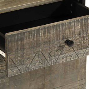 vidaXL κομοδίνο ντουλάπι ανοιχτό γκρι 50x33x60 cm μασίφ ξύλο Mango
